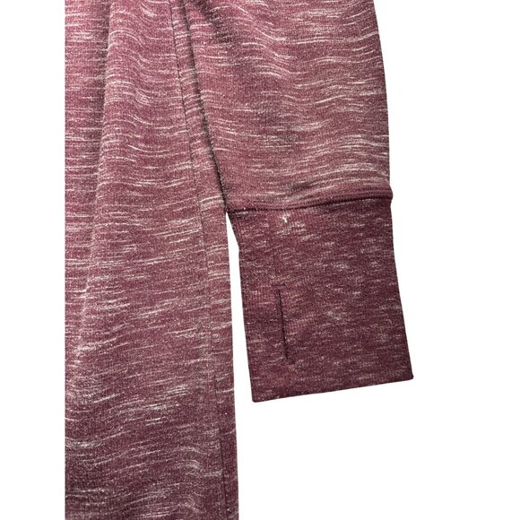 Gaiam Womens Hooded Pullover Dress Size M Maroon Heathered Thumbholes - Picture 2 of 5